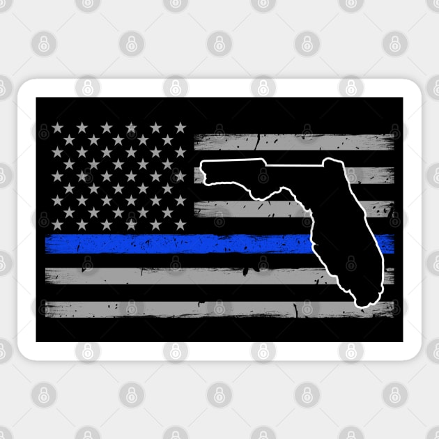 Florida Thin Blue Line Flag Sticker by bluelinemotivation